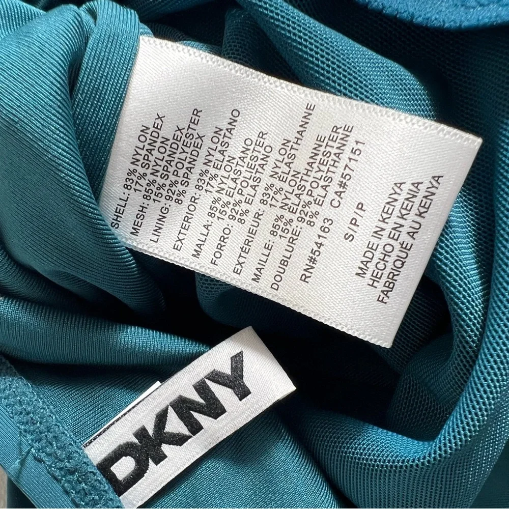 NWOT DKNY one‎ piece swimsuit green S M - Picture 5 of 7